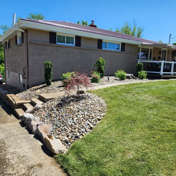 Corner bed and front landscape